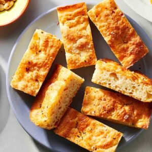 Focaccia slice on a plate, Casa Bake related bread product